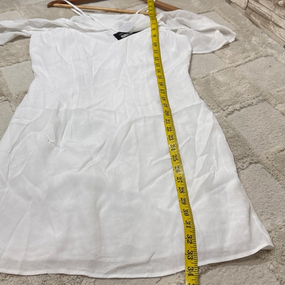 BB DAKOTA The Collection Kaless Ruffle Dress Off Shoulder White Mini Dress - Picture 6 of 9